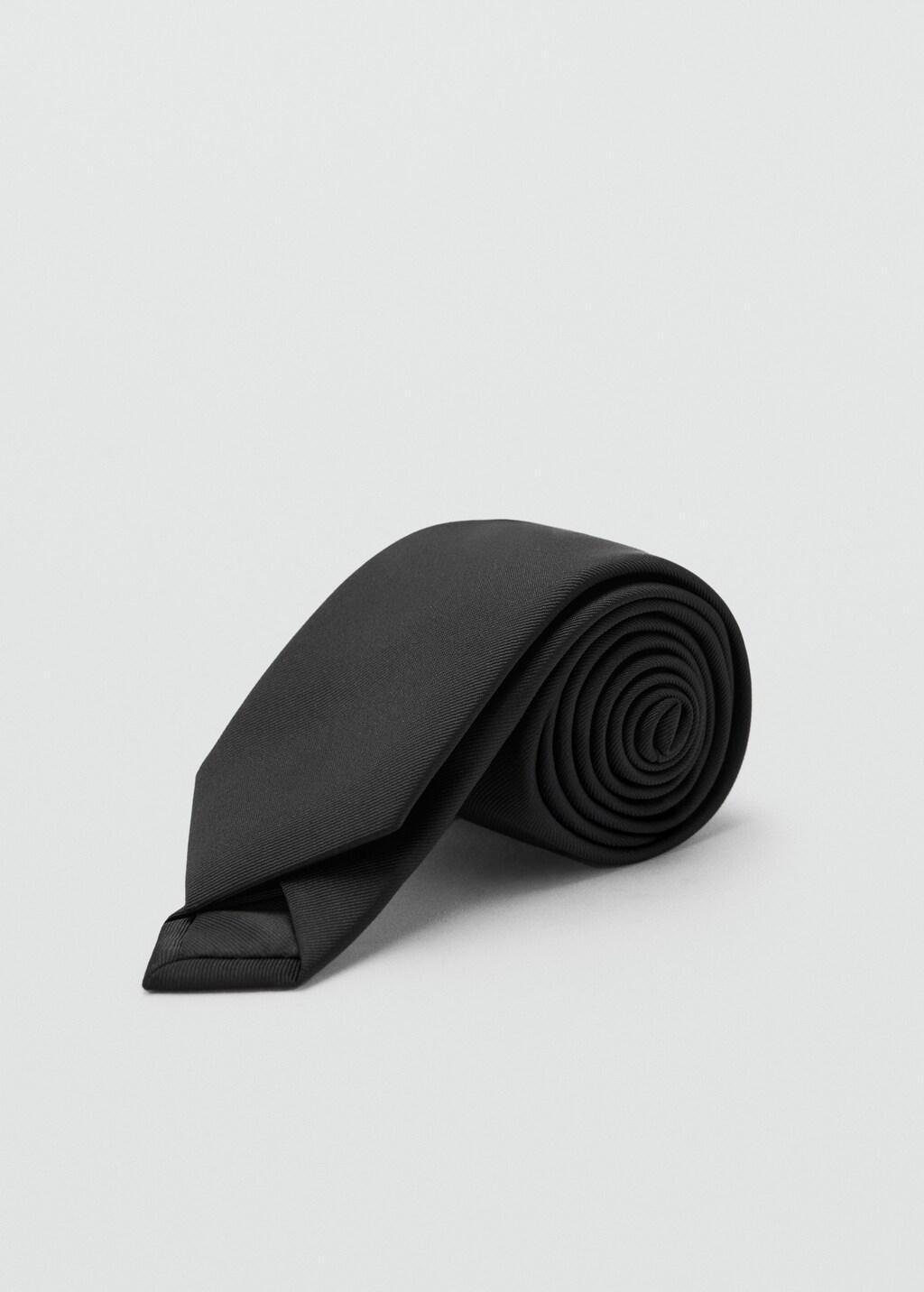 Black Smooth Micro-Structured Tie, 0201_99, large image number 0
