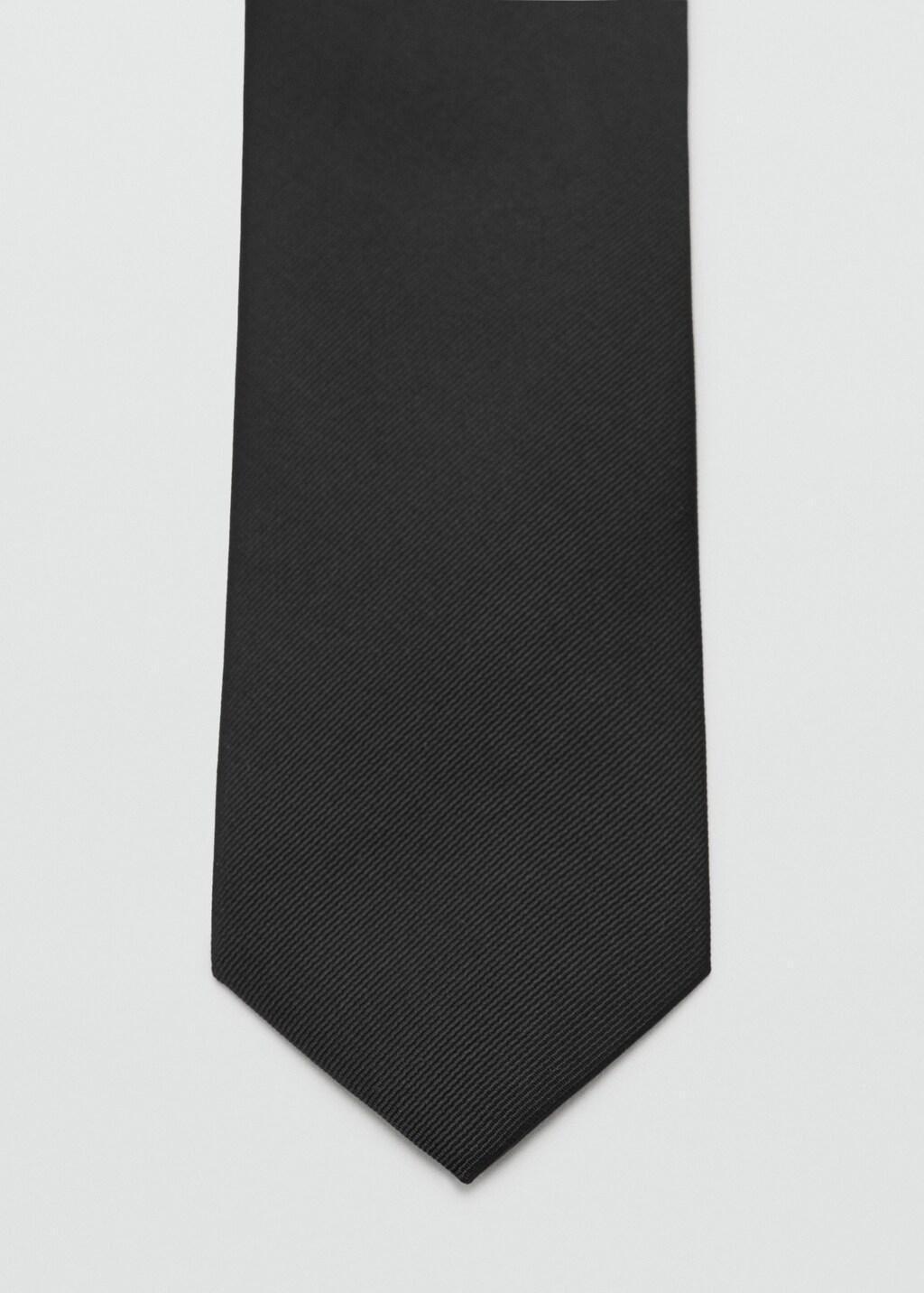 Black Smooth Micro-Structured Tie, 0201_99, large image number 1