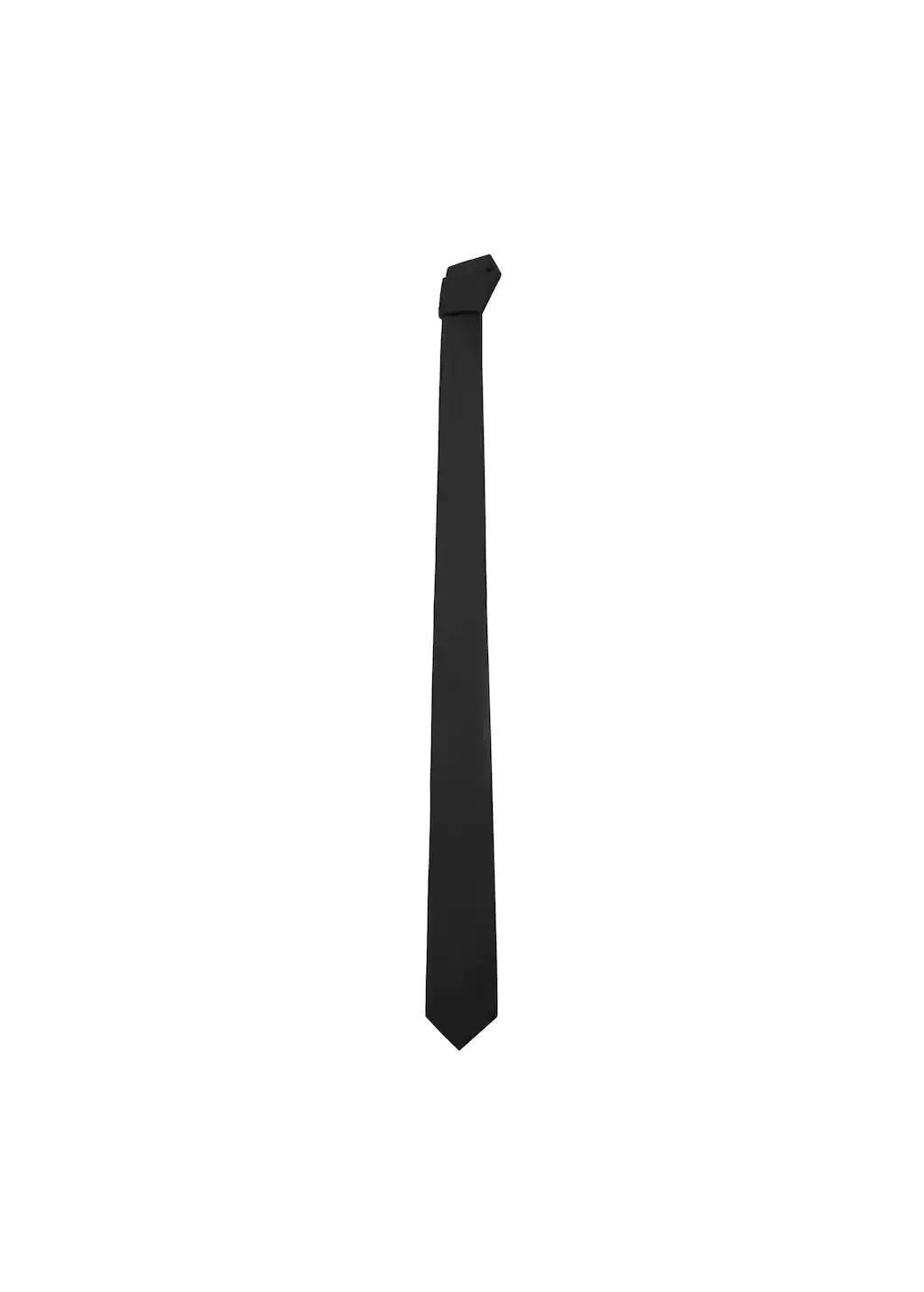 Black Smooth Micro-Structured Tie, 0201_99, large image number 3