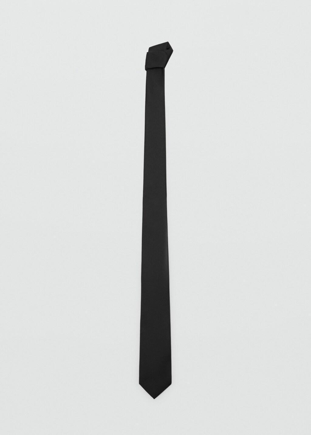 Black Smooth Micro-Structured Tie, 0201_99, large image number 4