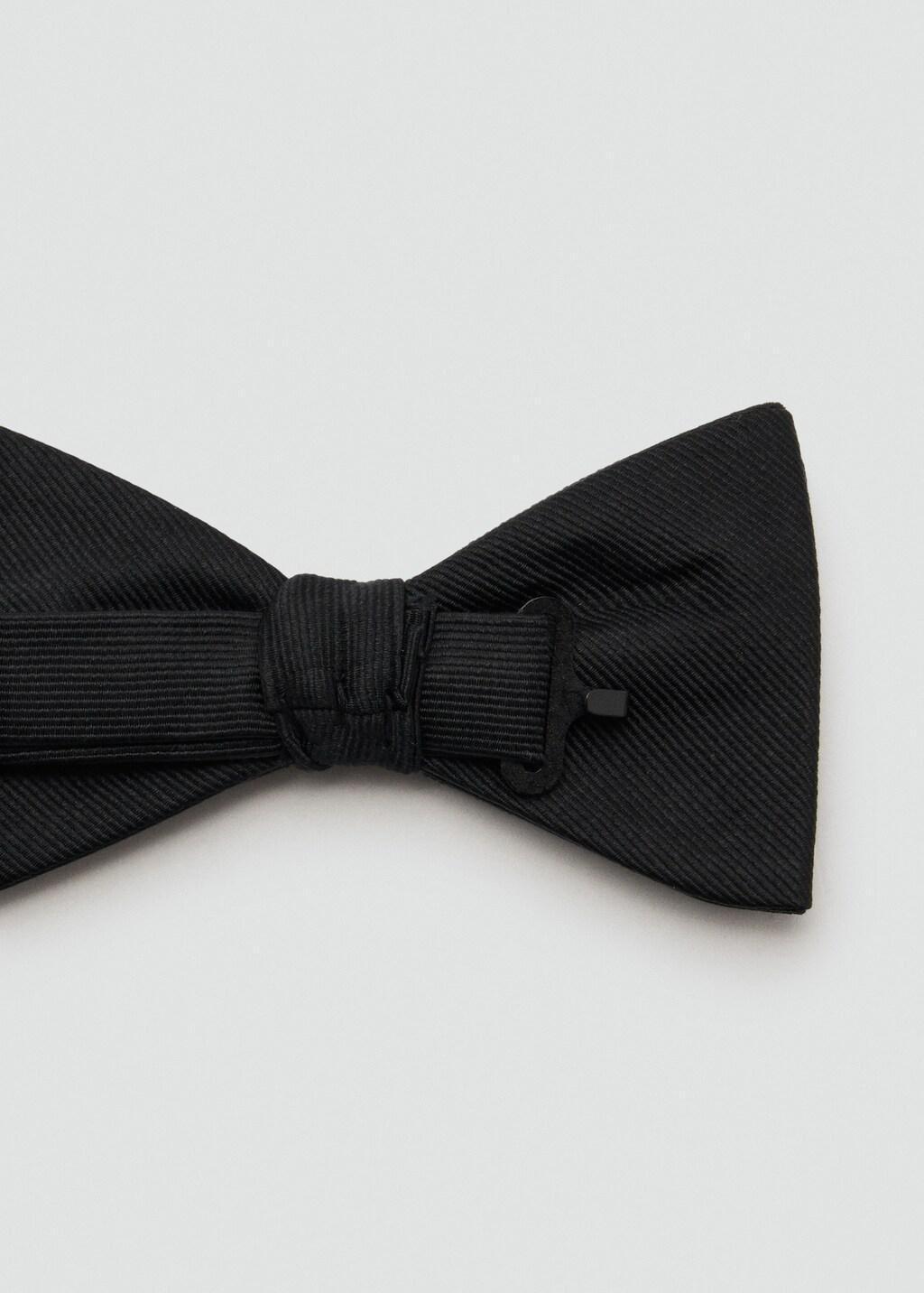 Black Classic Bow Tie With Microstructure, Black, large image number 1