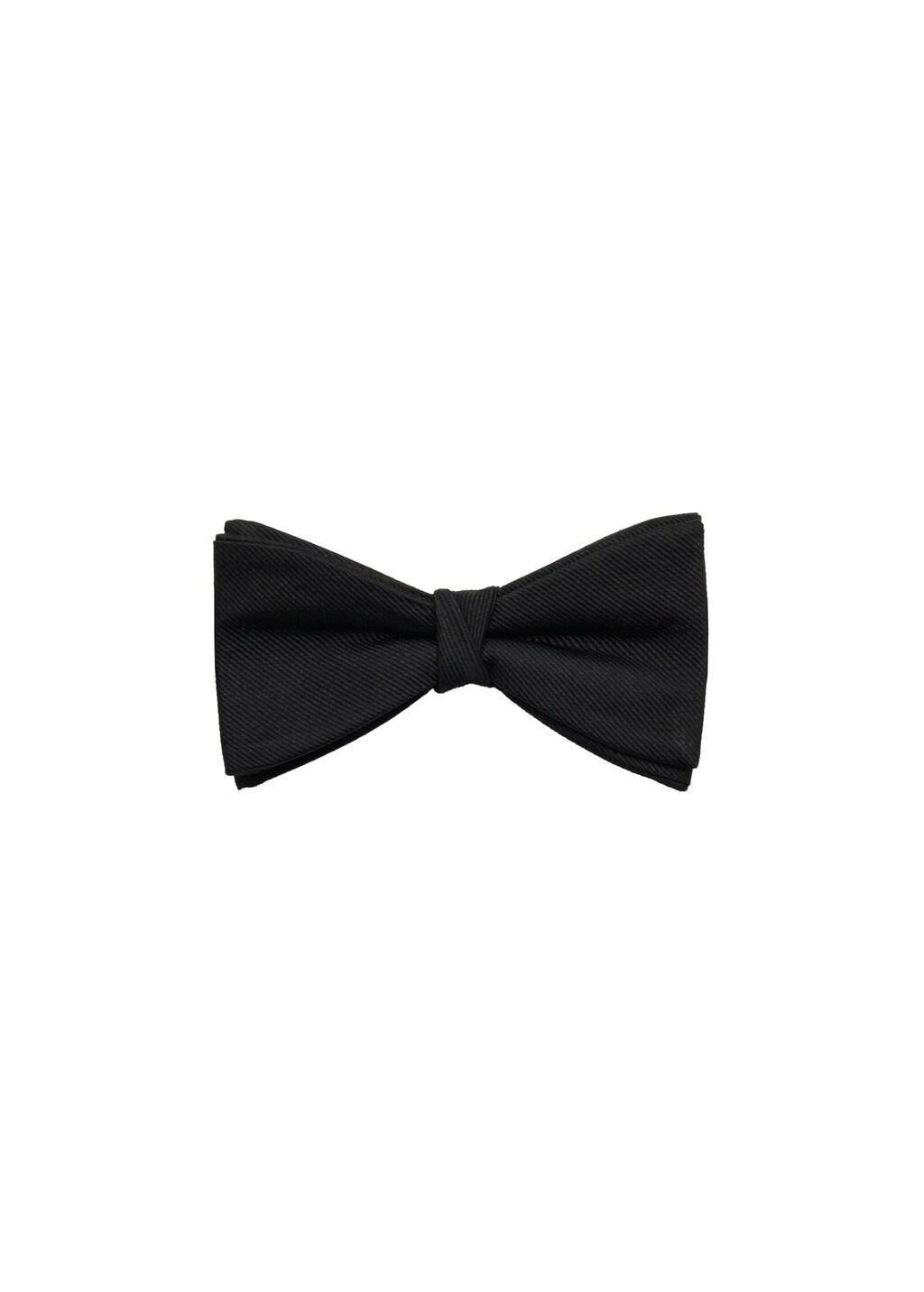 Black Classic Bow Tie With Microstructure, Black, large image number 2