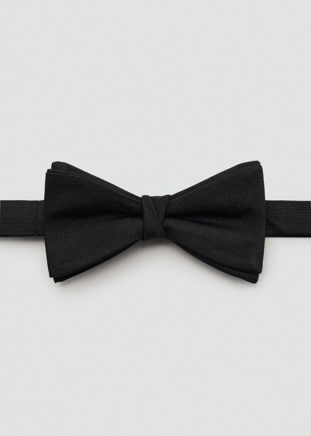Black Classic Bow Tie With Microstructure, Black, large image number 3