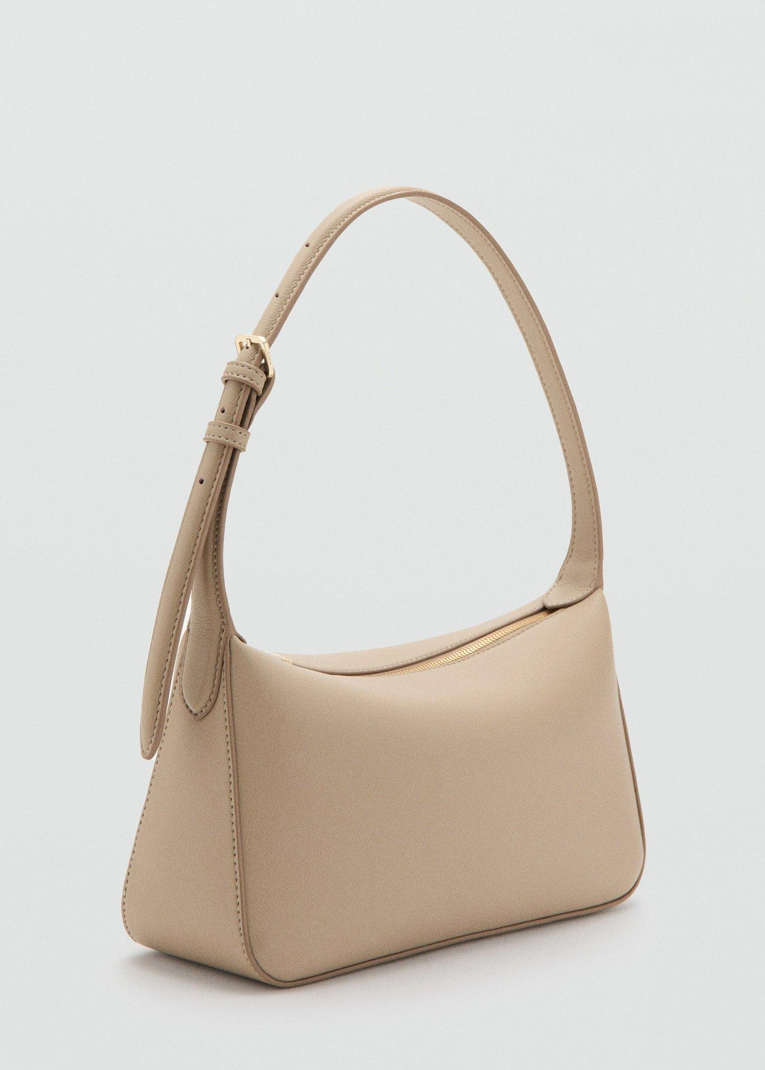 Beige Faux-Leather Shoulder Bag, 0201_08, large image number 0