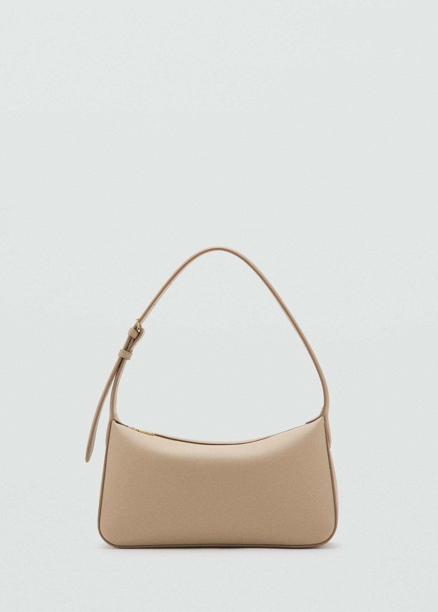 Beige Faux-Leather Shoulder Bag, 0201_08, large image number 1
