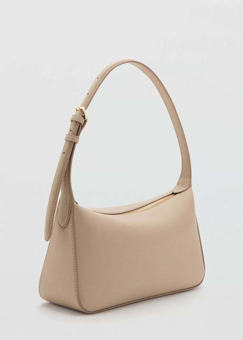 Beige Faux-Leather Shoulder Bag, 0201_08, large image number 0