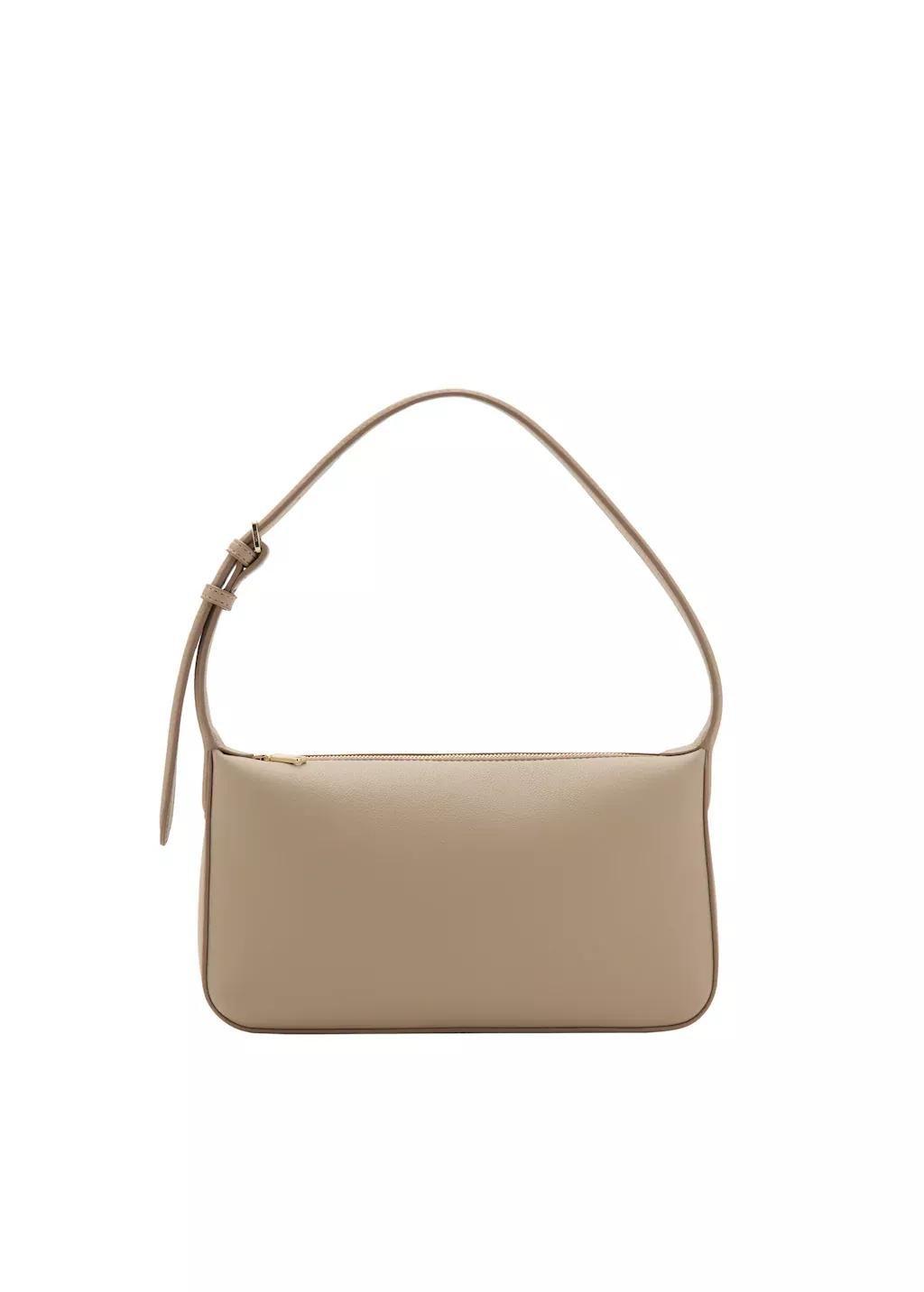 Beige Faux-Leather Shoulder Bag, 0201_08, large image number 2