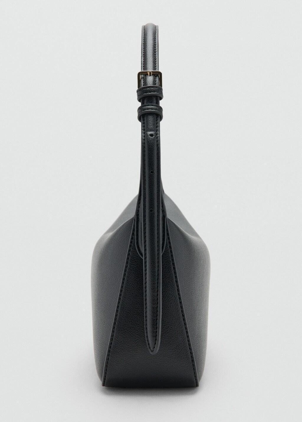 Black Faux-Leather Shoulder Bag, Black, large image number 7