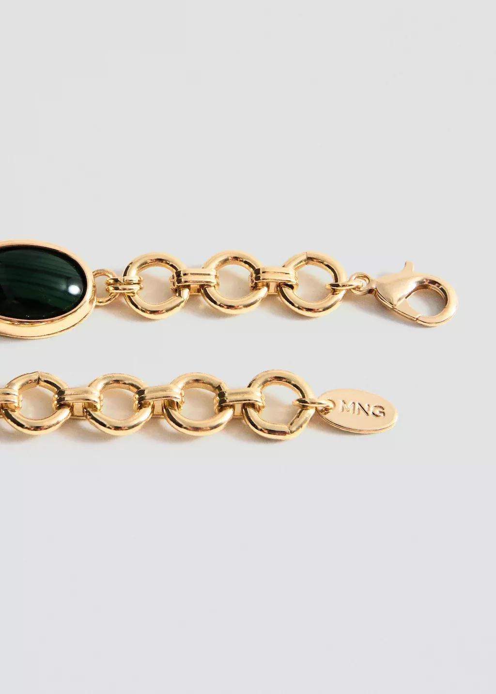 Gold Combined-Resin Bead Necklace, 0201_OR, large image number 2