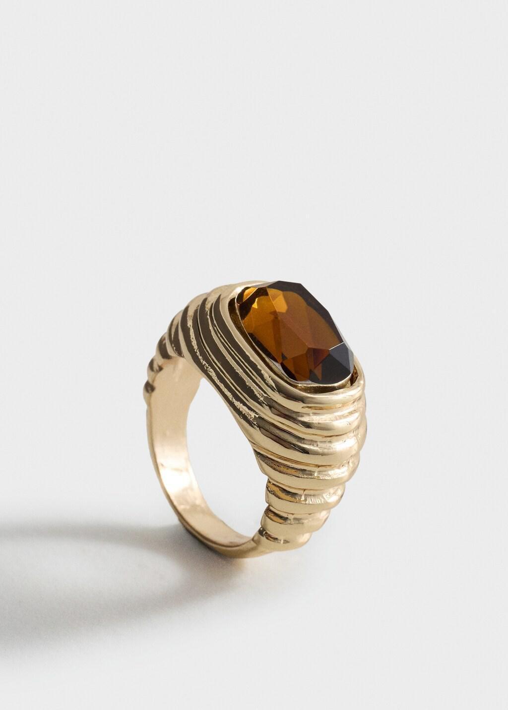 Gold Ring With Combined Embossed Resin, 0201_OR, large image number 0