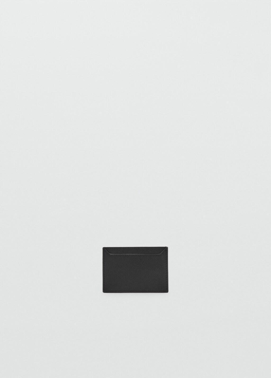 Black Saffiano-Effect Cardholder, Black, large image number 0