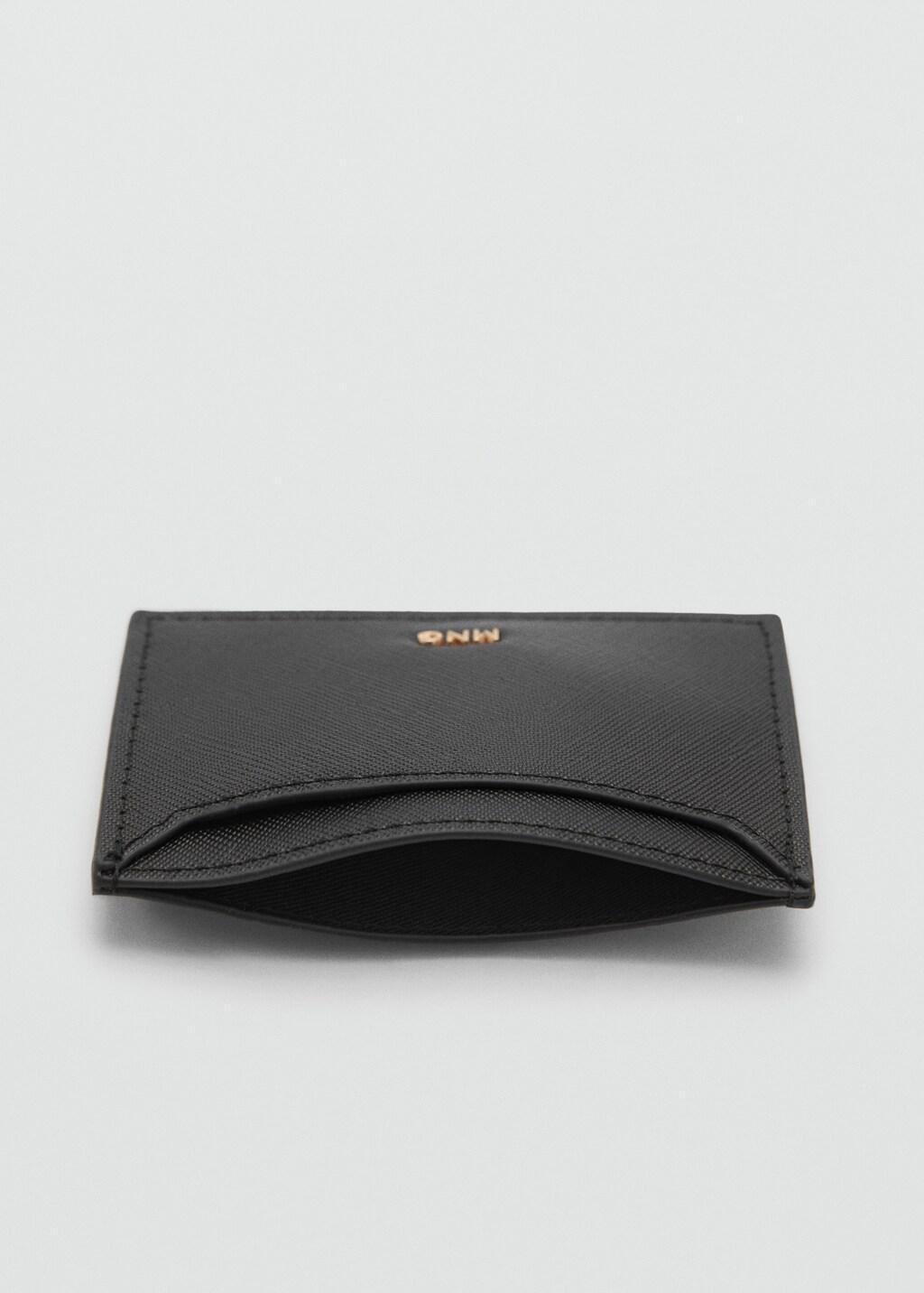 Black Saffiano-Effect Cardholder, Black, large image number 1