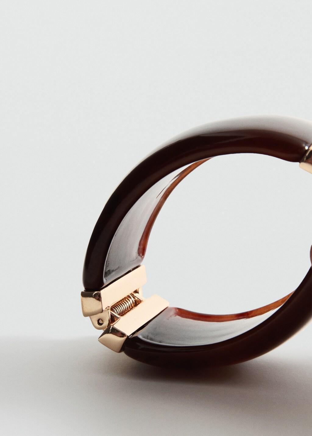 Brown Resin Cuff Bracelet, Brown, large image number 0