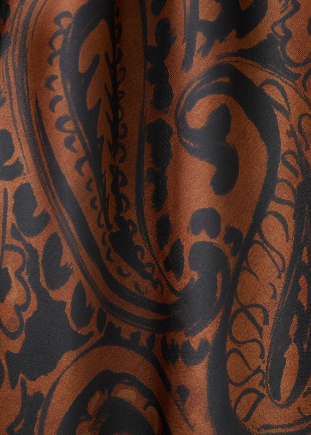 Orange Paisley-Print Satin Dress, 0201_28, medium