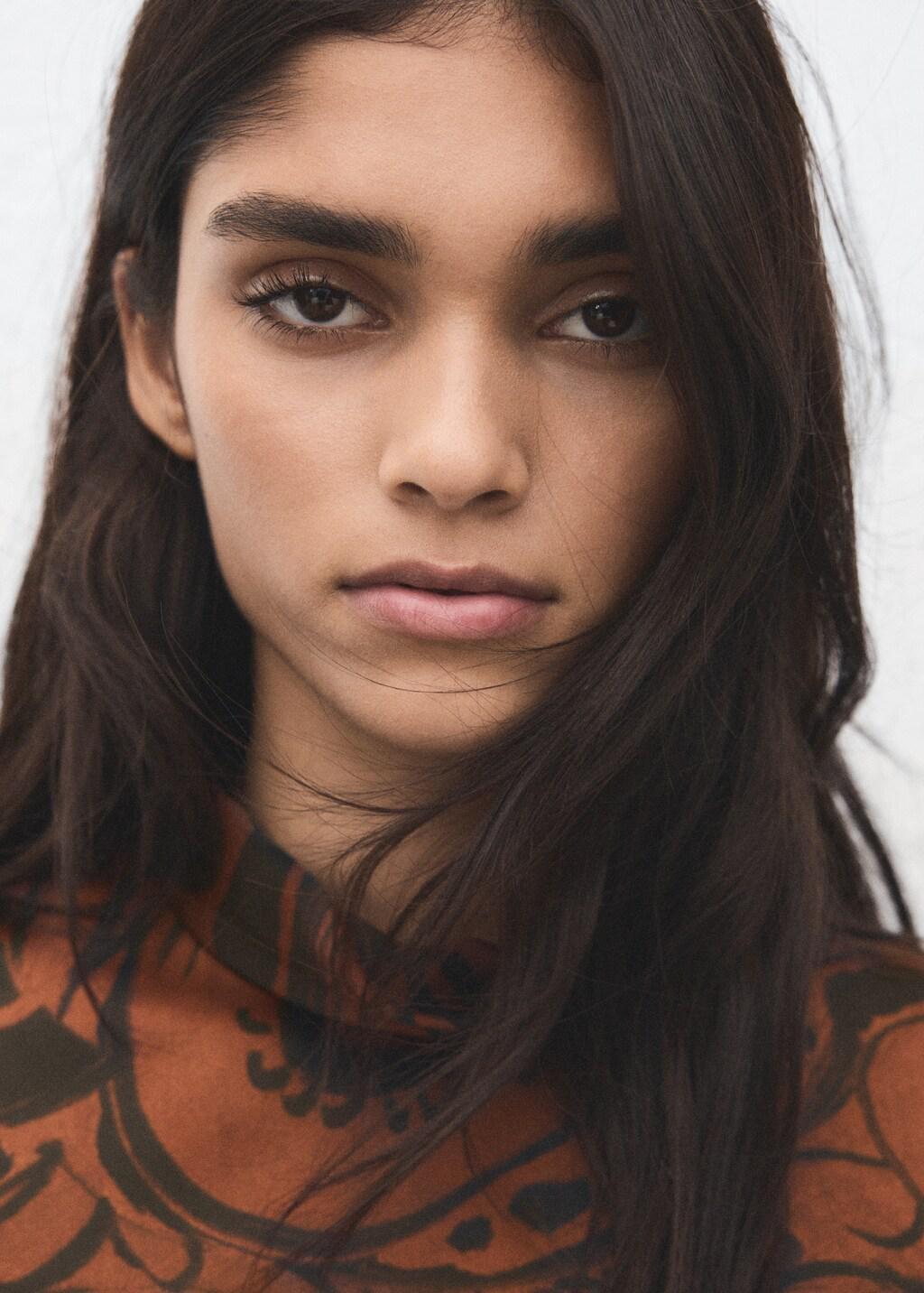 Orange Paisley-Print Satin Dress, 0201_28, large image number 4