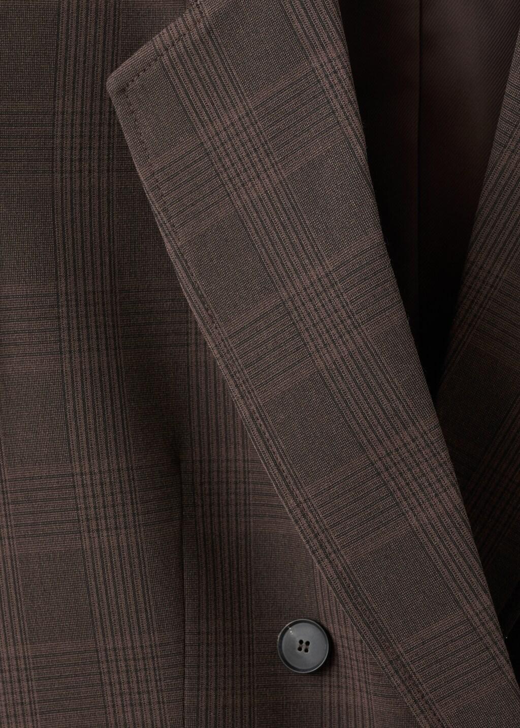 Brown Double-Breasted Check Suit Jacket, 0201_30, medium