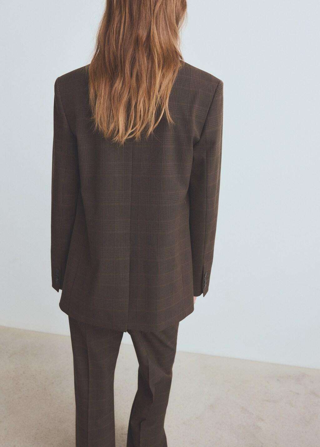 Brown Double-Breasted Check Suit Jacket, 0201_30, medium
