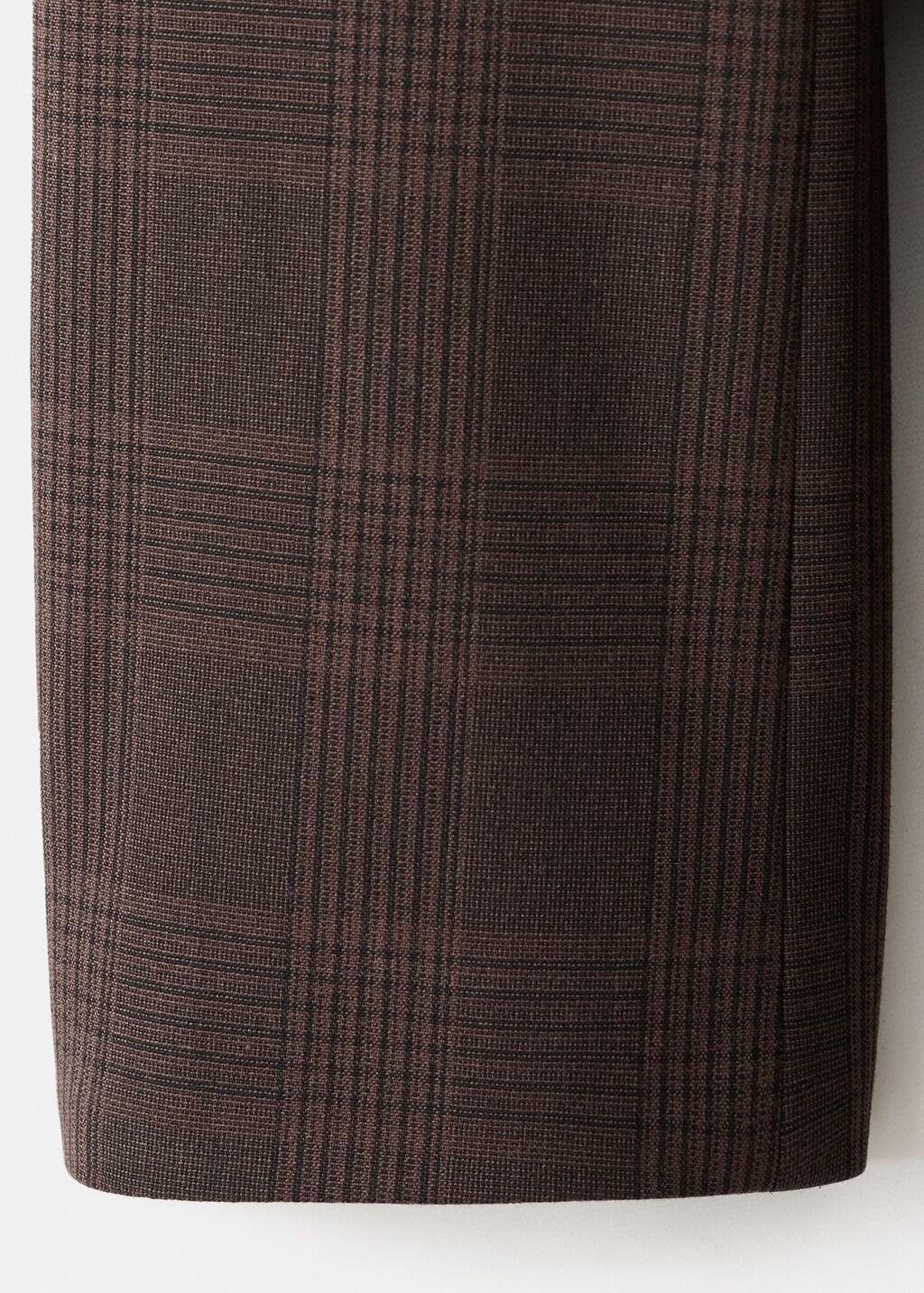 Brown Double-Breasted Check Suit Jacket, Brown, large image number 5