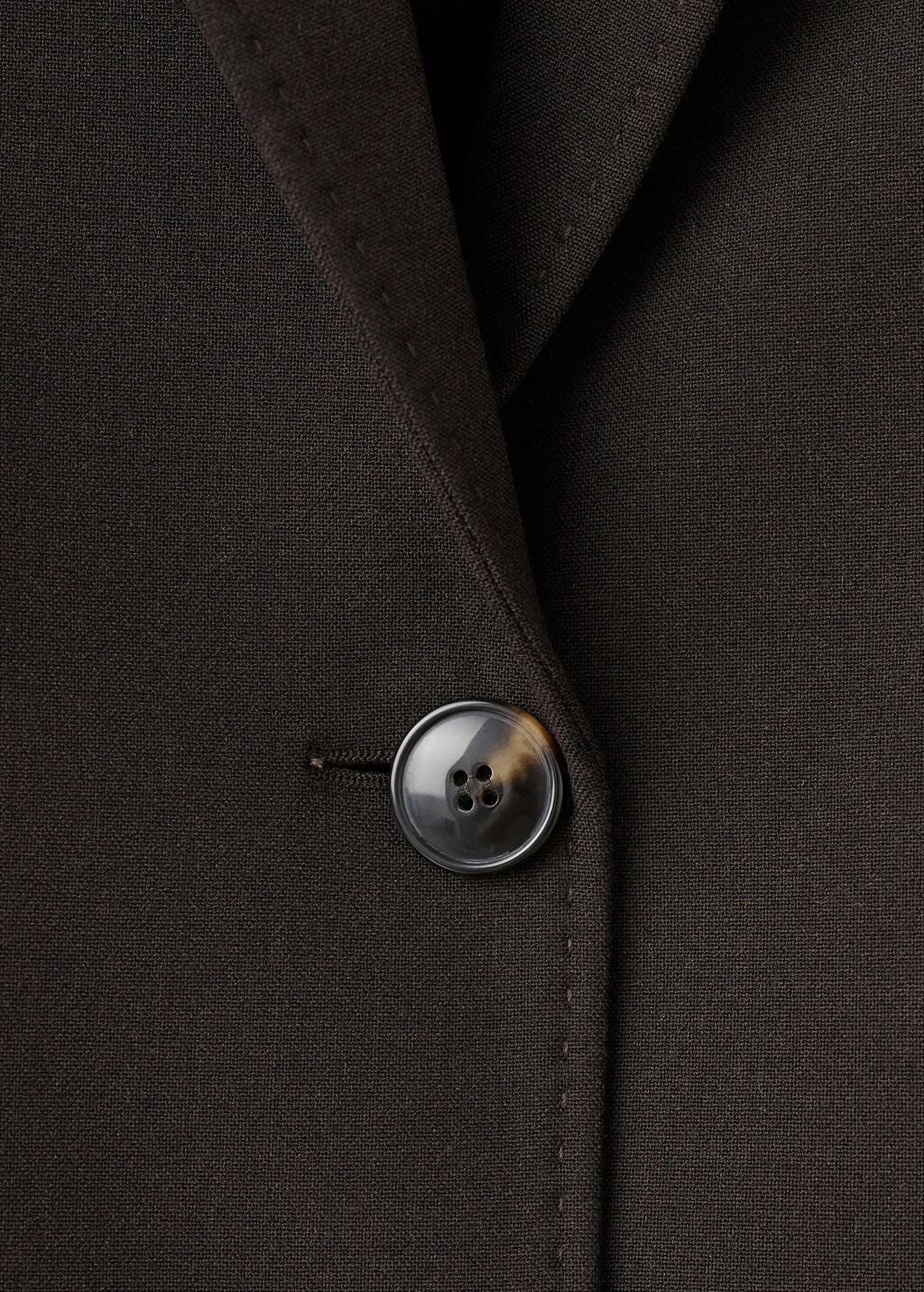Brown Straight-Fit Suit Blazer, Dark Brown, medium