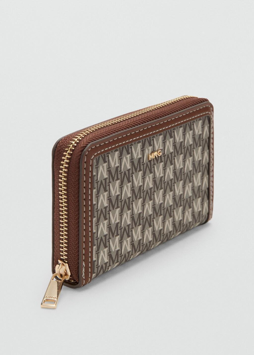 Brown Medium Wallet With Logo Print, 0201_CU, large image number 0