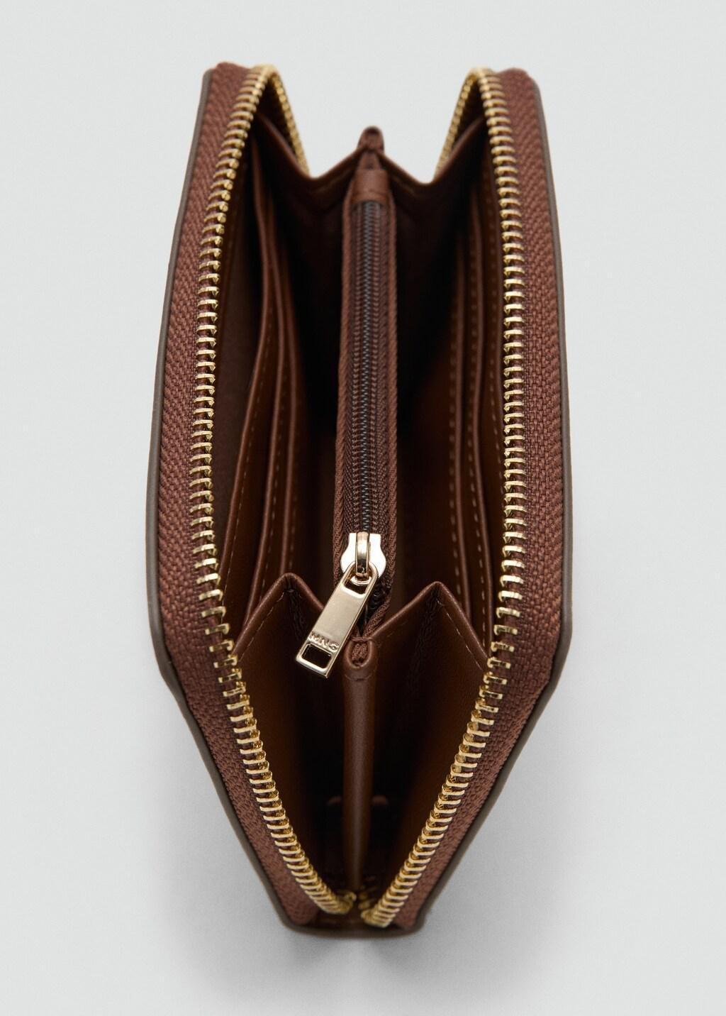 Brown Medium Wallet With Logo Print, 0201_CU, medium