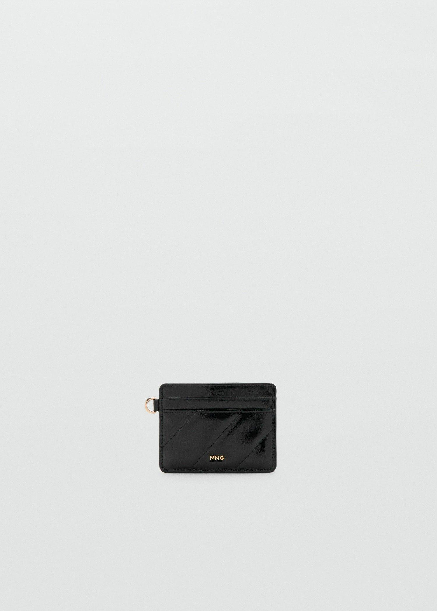 Black Quilted Cardholder, Black, large image number 1