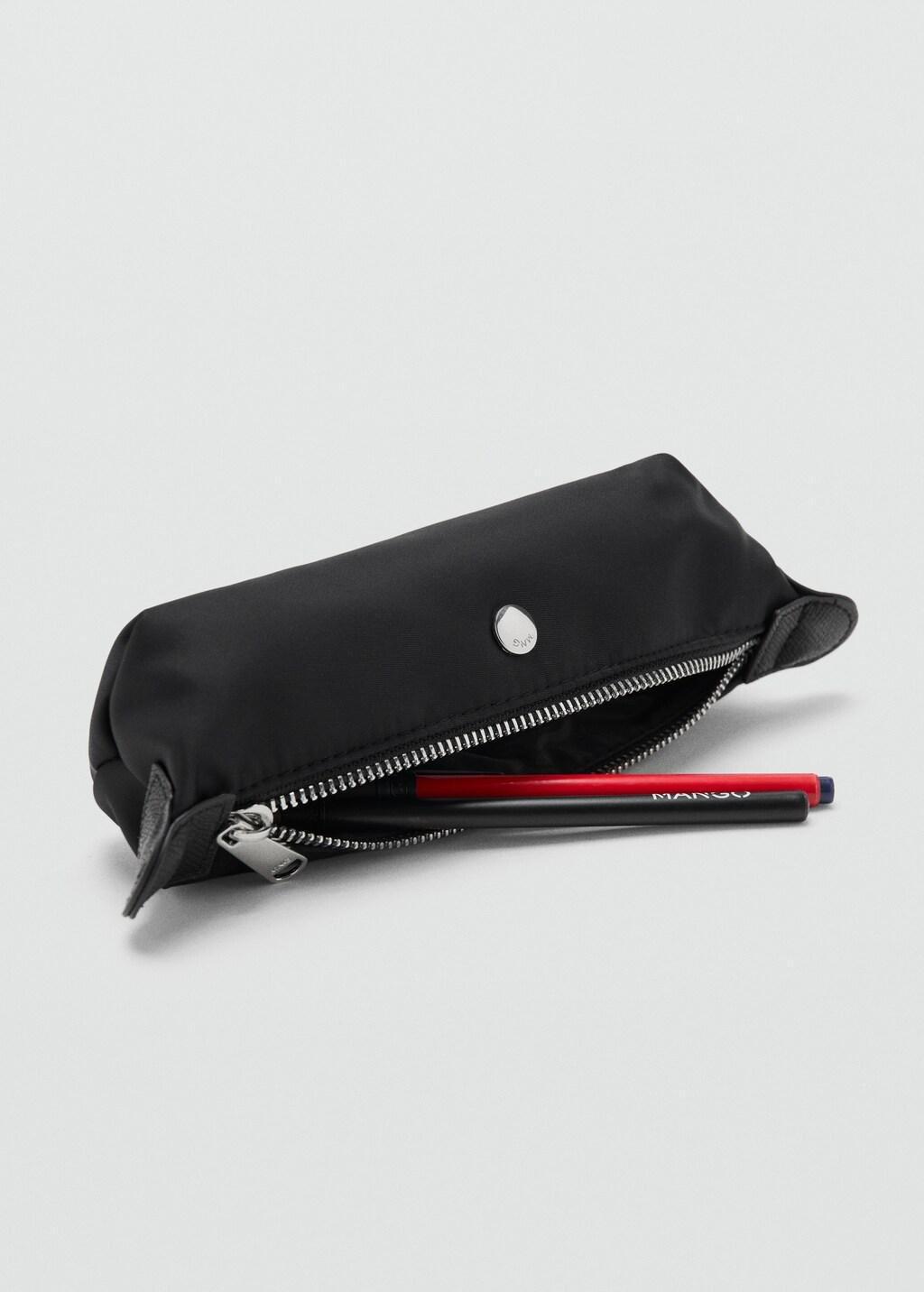 Black Nylon Case With Zip, Black, large image number 1