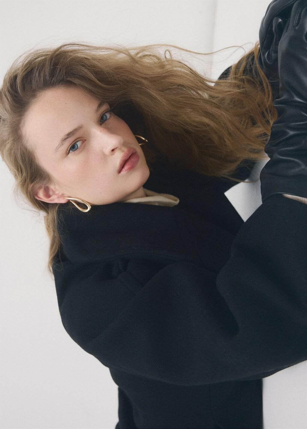 Gold Twisted Hoop Earrings, Gold, large image number 1