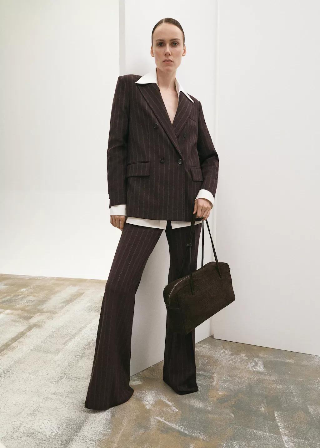 BROWN Pinstripe suit trousers, Brown, large image number 1