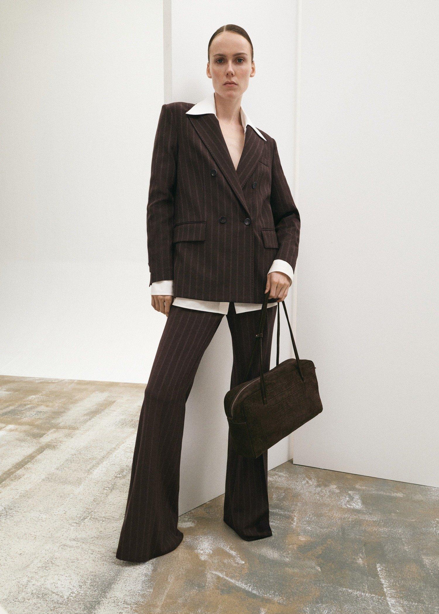 BROWN Pinstripe suit trousers, Brown, large image number 2