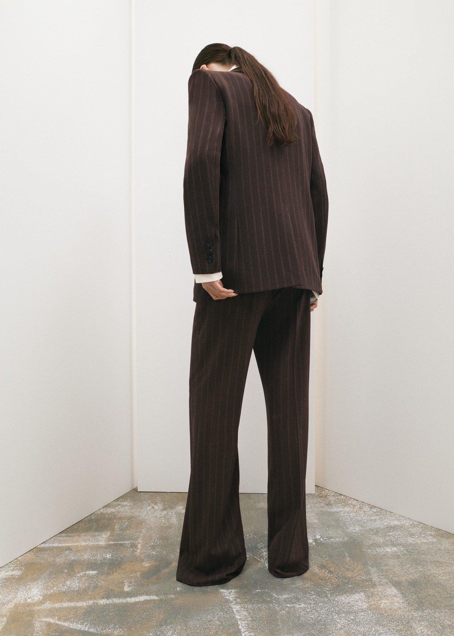 BROWN Pinstripe suit trousers, Brown, large image number 4