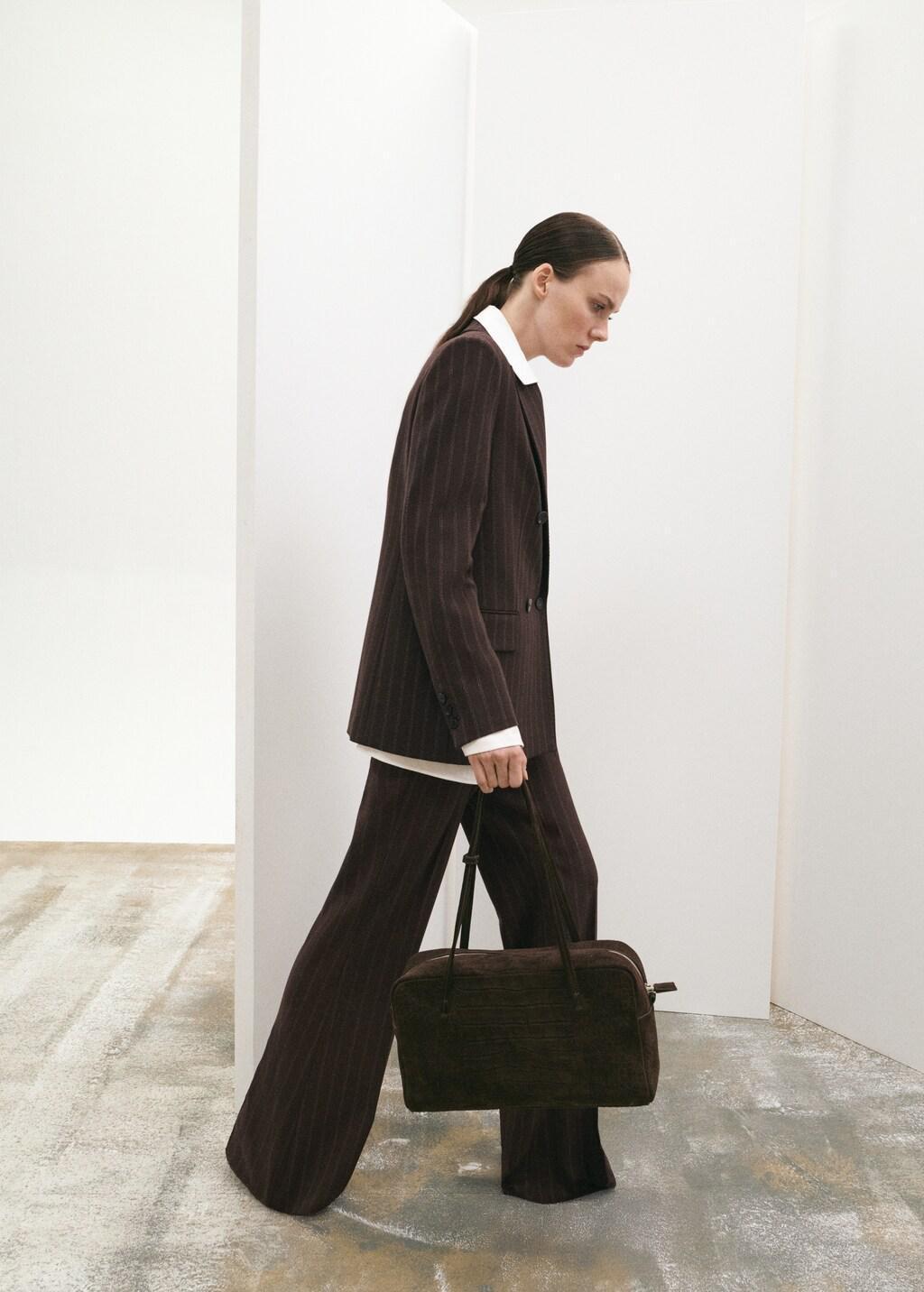 BROWN Pinstripe suit trousers, Brown, large image number 7