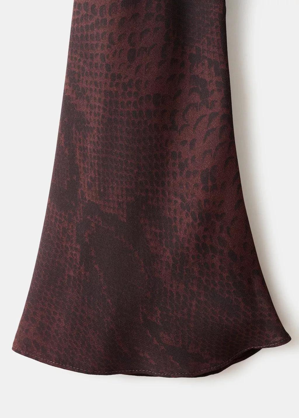 Burgundy A-Line Animal-Print Dress, 0201_78, medium