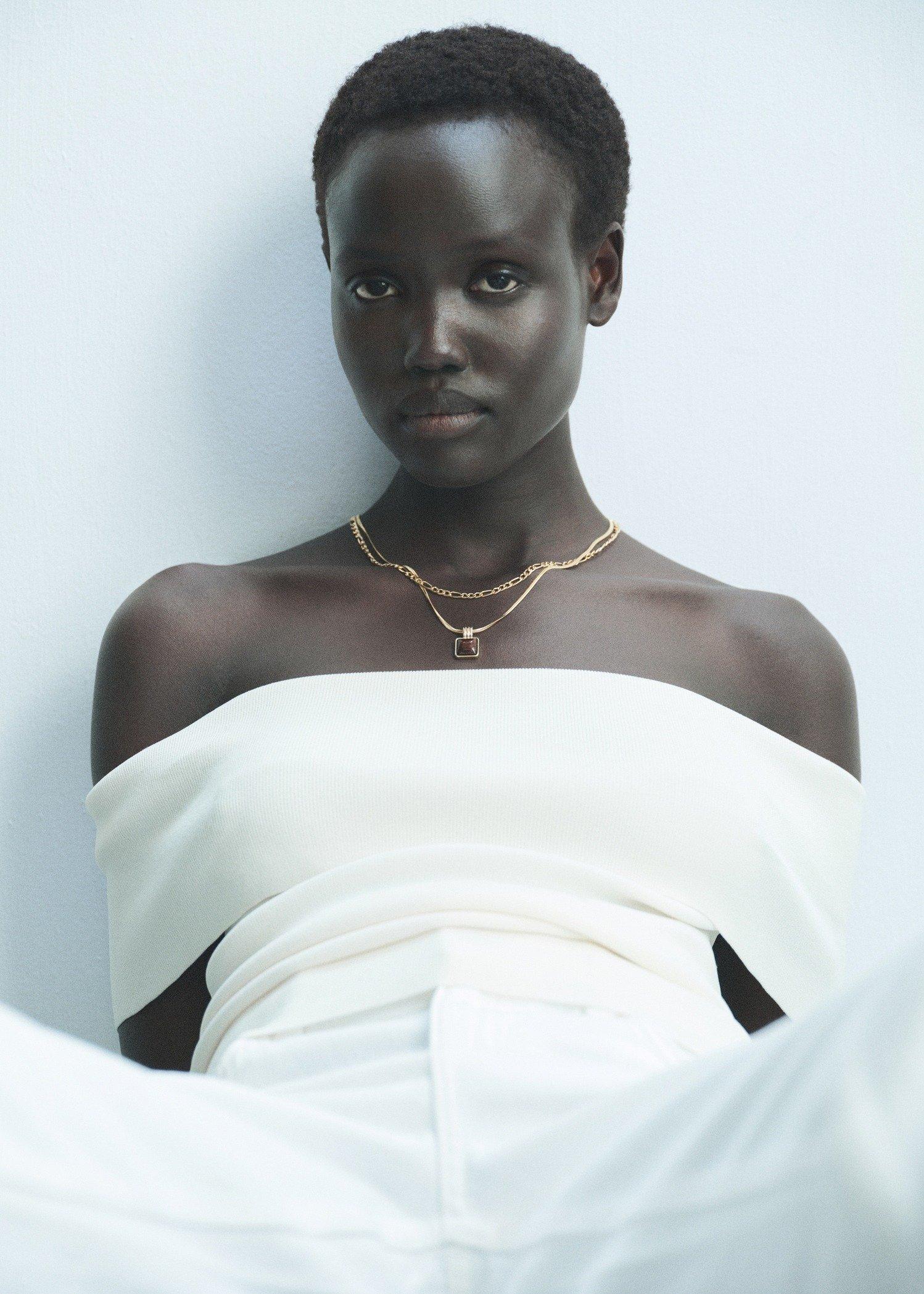 Gold Double Pendant Necklace, 0201_OR, large image number 0