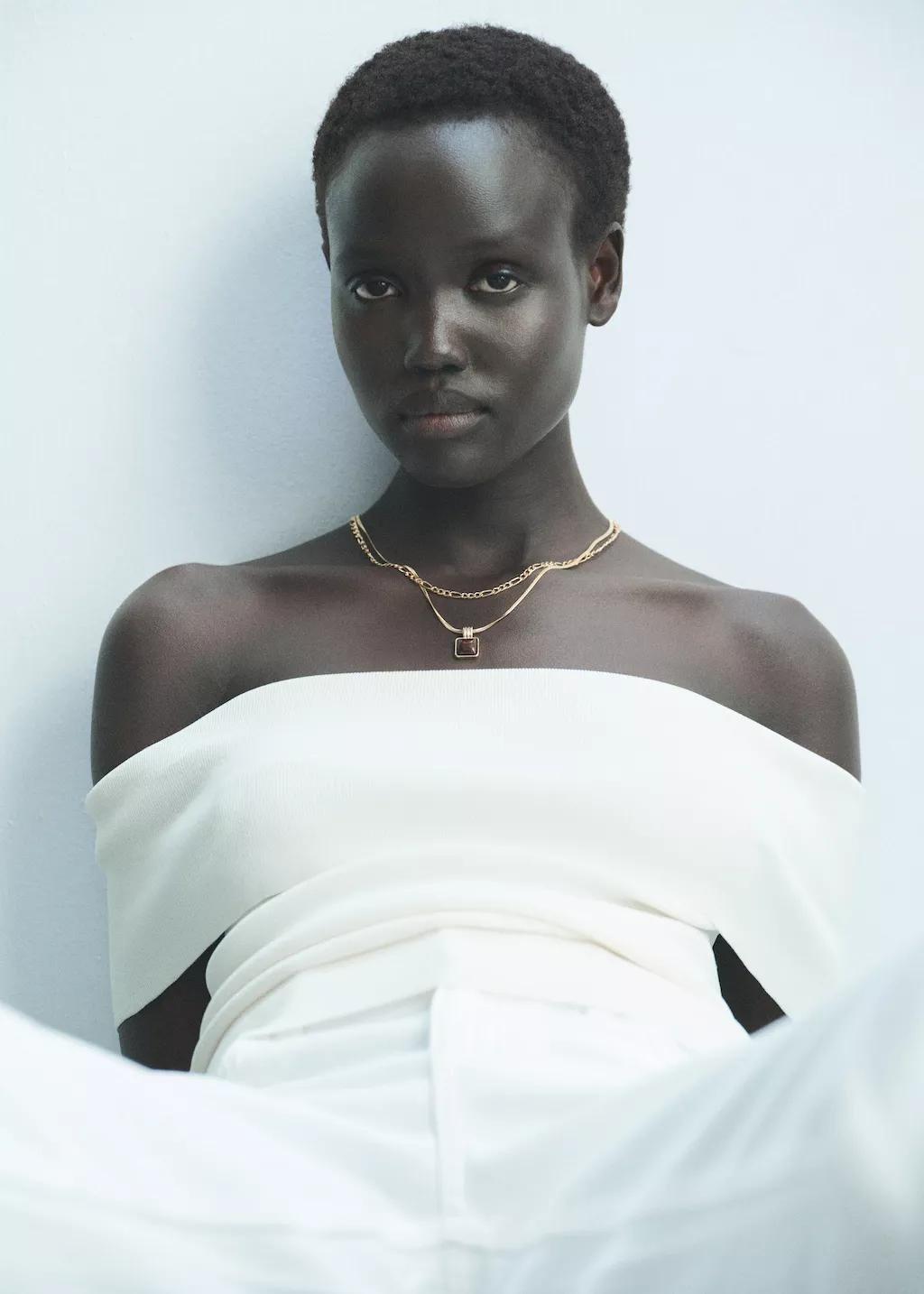 Gold Double Pendant Necklace, 0201_OR, large image number 1