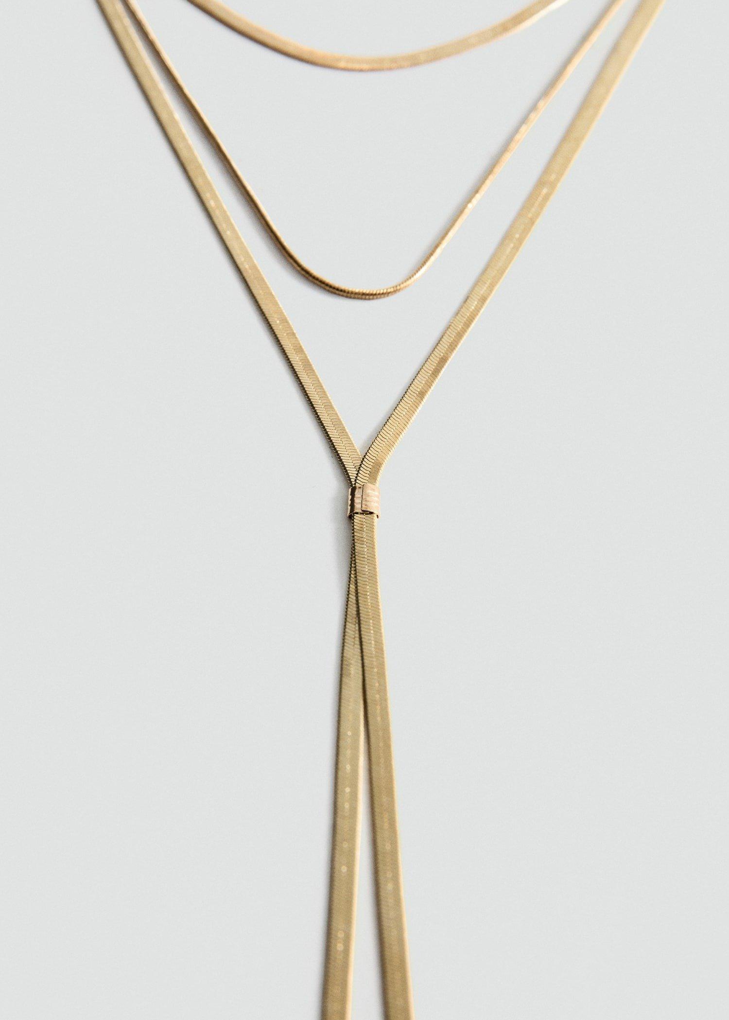 Gold Long Triple Necklace, 0201_OR, large image number 1