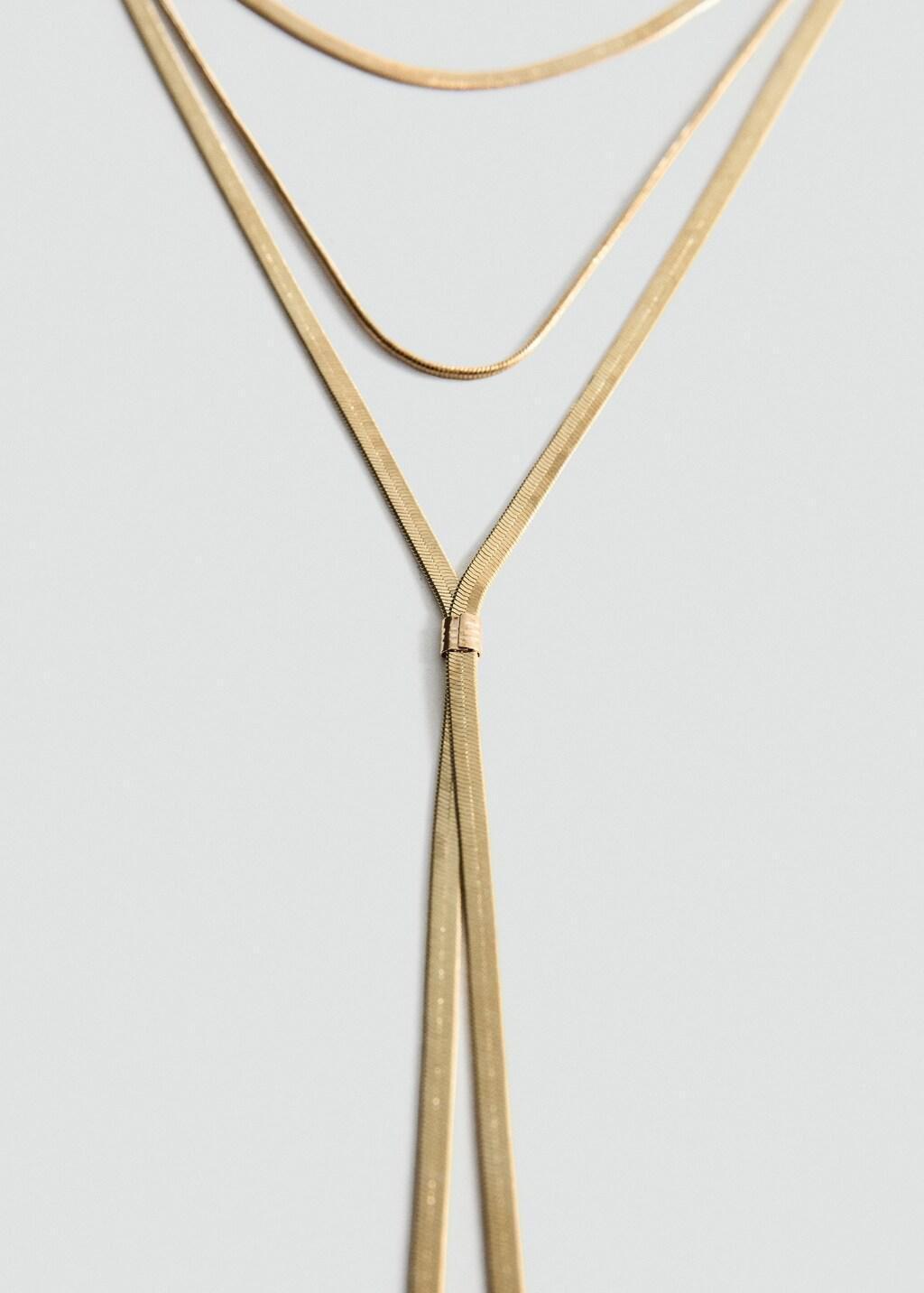 Gold Long Triple Necklace, 0201_OR, large image number 3