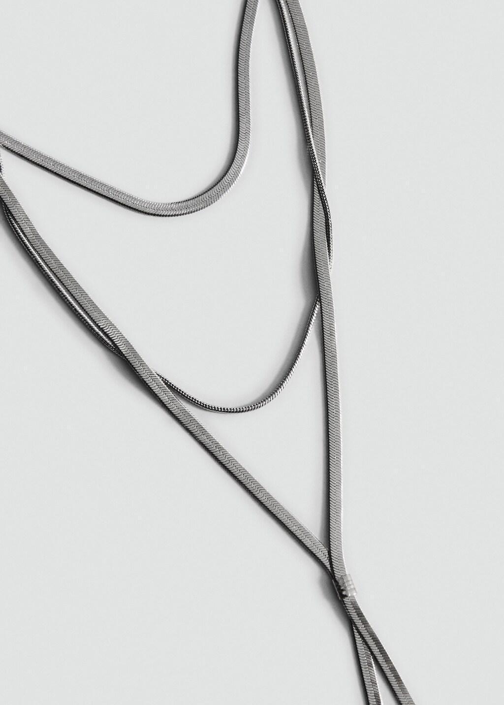 Gold Long Triple Necklace, Silver, large image number 3