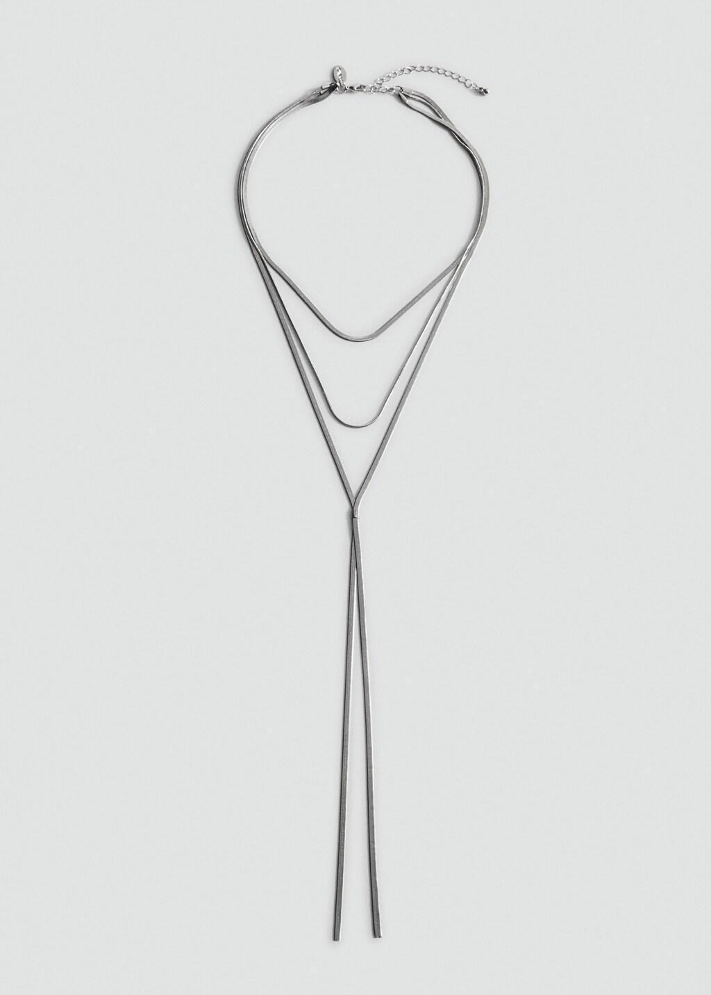 Gold Long Triple Necklace, Silver, large image number 6