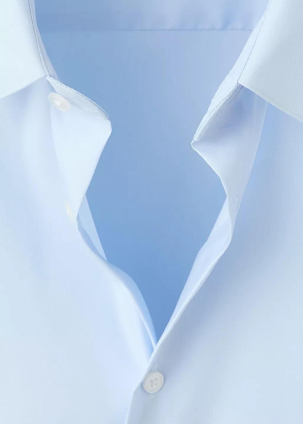 Blue Lt Pastel Slim Fit Cotton Suit Shirt, 0201_50, medium