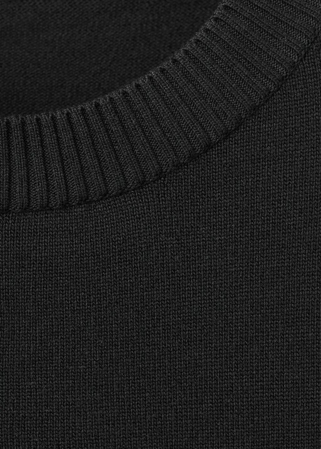 Black Long Sweater With Lace Combination, Black, large image number 1