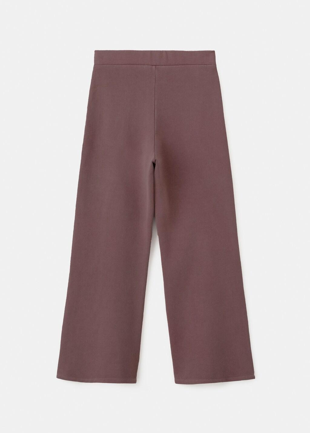 Brown Cotton Wide Leg Trousers, Kids Girl, Dark Brown, medium