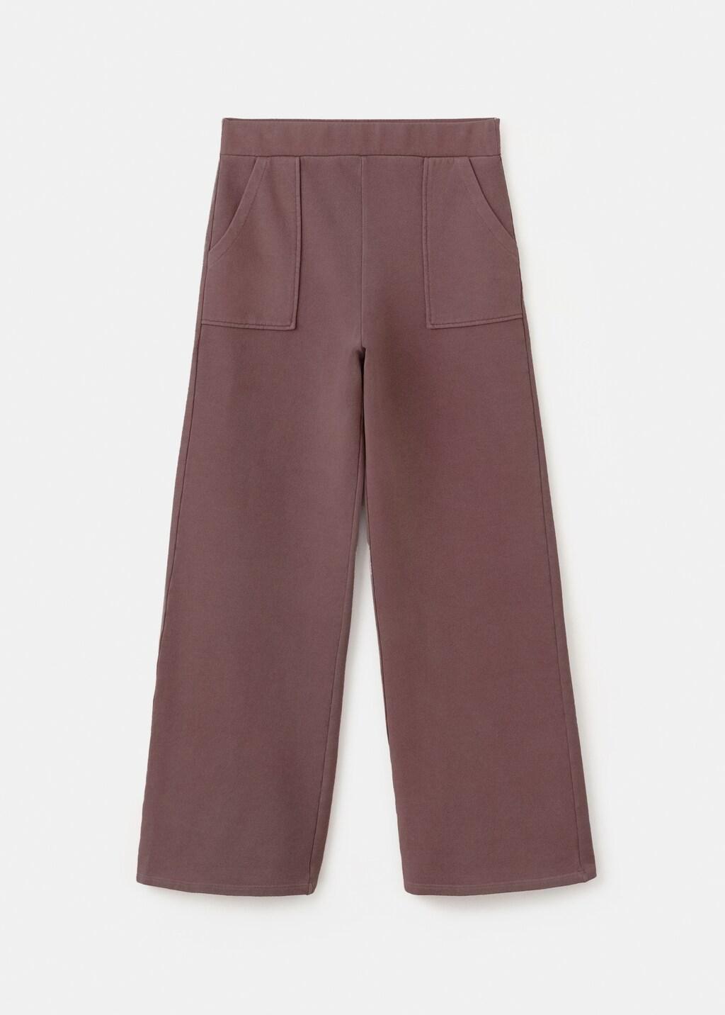Brown Cotton Wide Leg Trousers, Kids Girl, Dark Brown, large image number 6