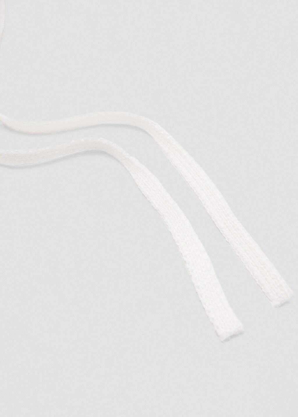White Knit Beanie With Tie Closure, Baby Newborn, 0201_02, medium