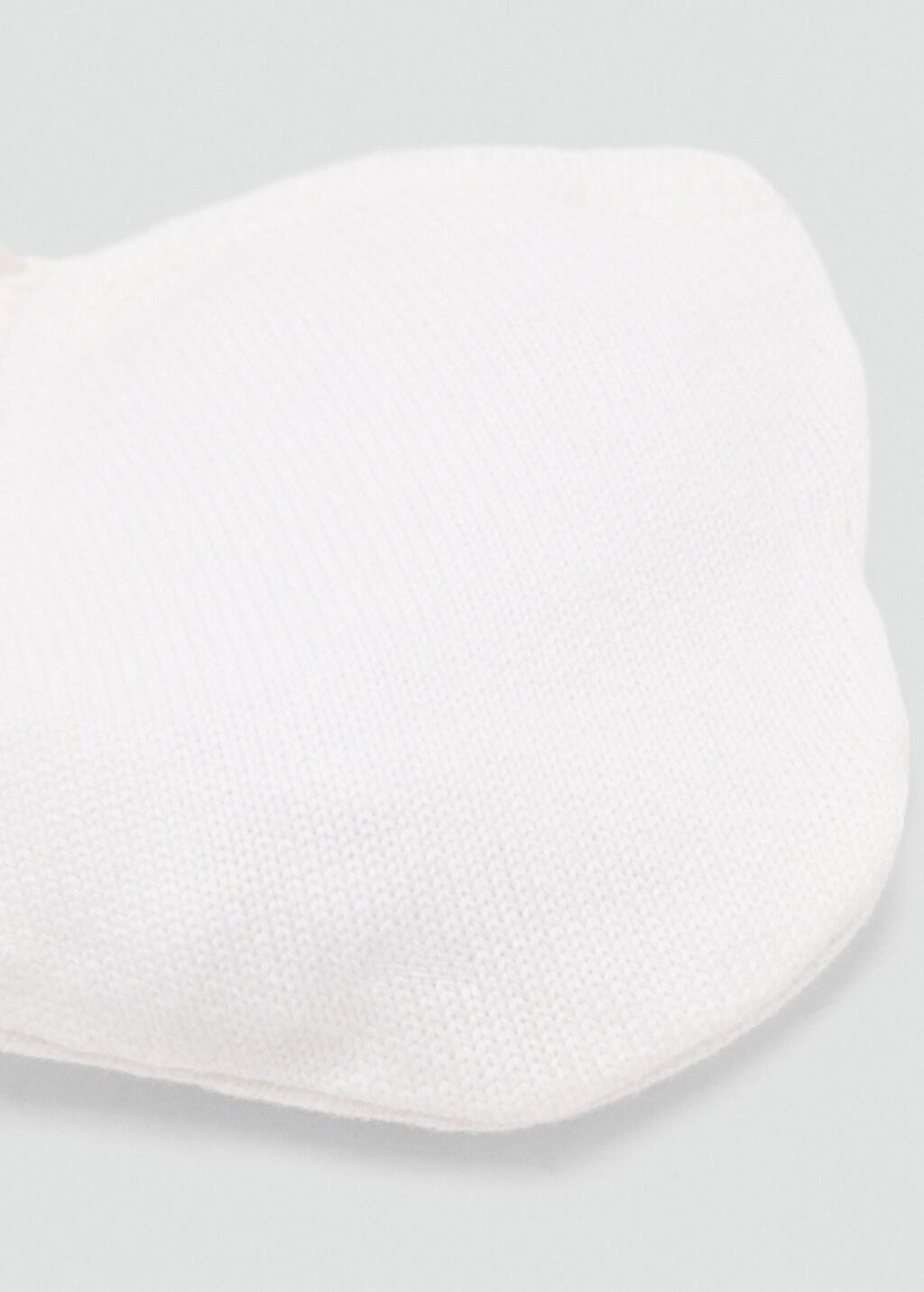 White Knit Beanie With Tie Closure, Baby Newborn, 0201_02, medium