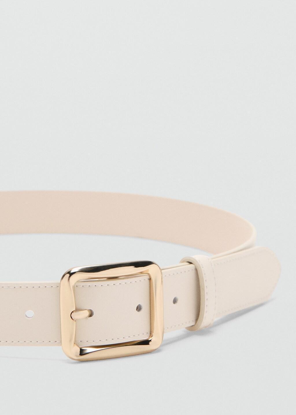 Beige Square Buckle Belt, 0201_05, medium