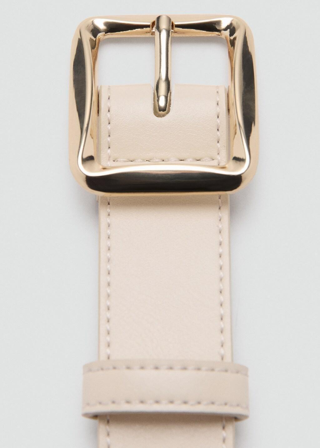 Beige Square Buckle Belt, 0201_05, large image number 1
