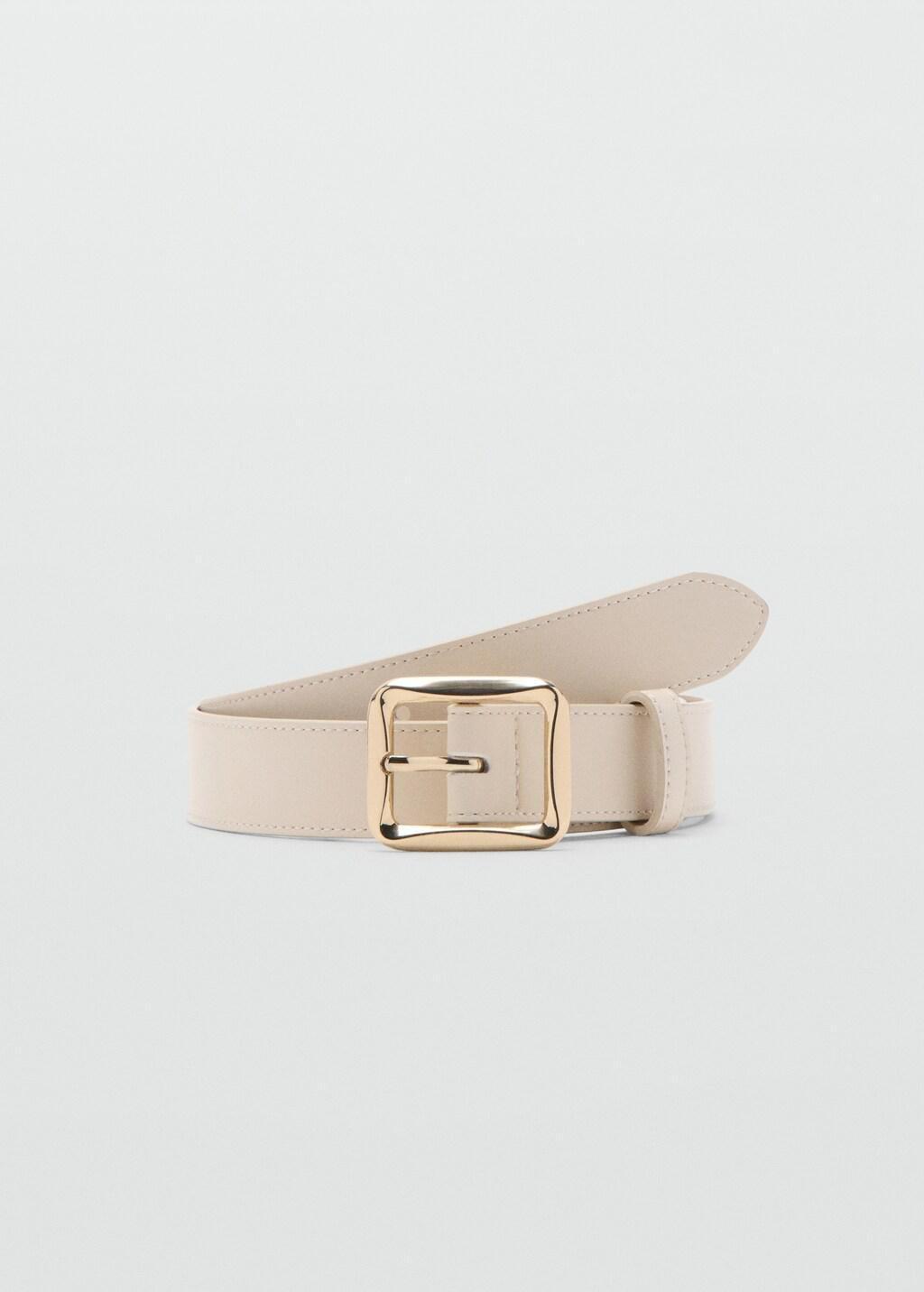 Beige Square Buckle Belt, 0201_05, large image number 3