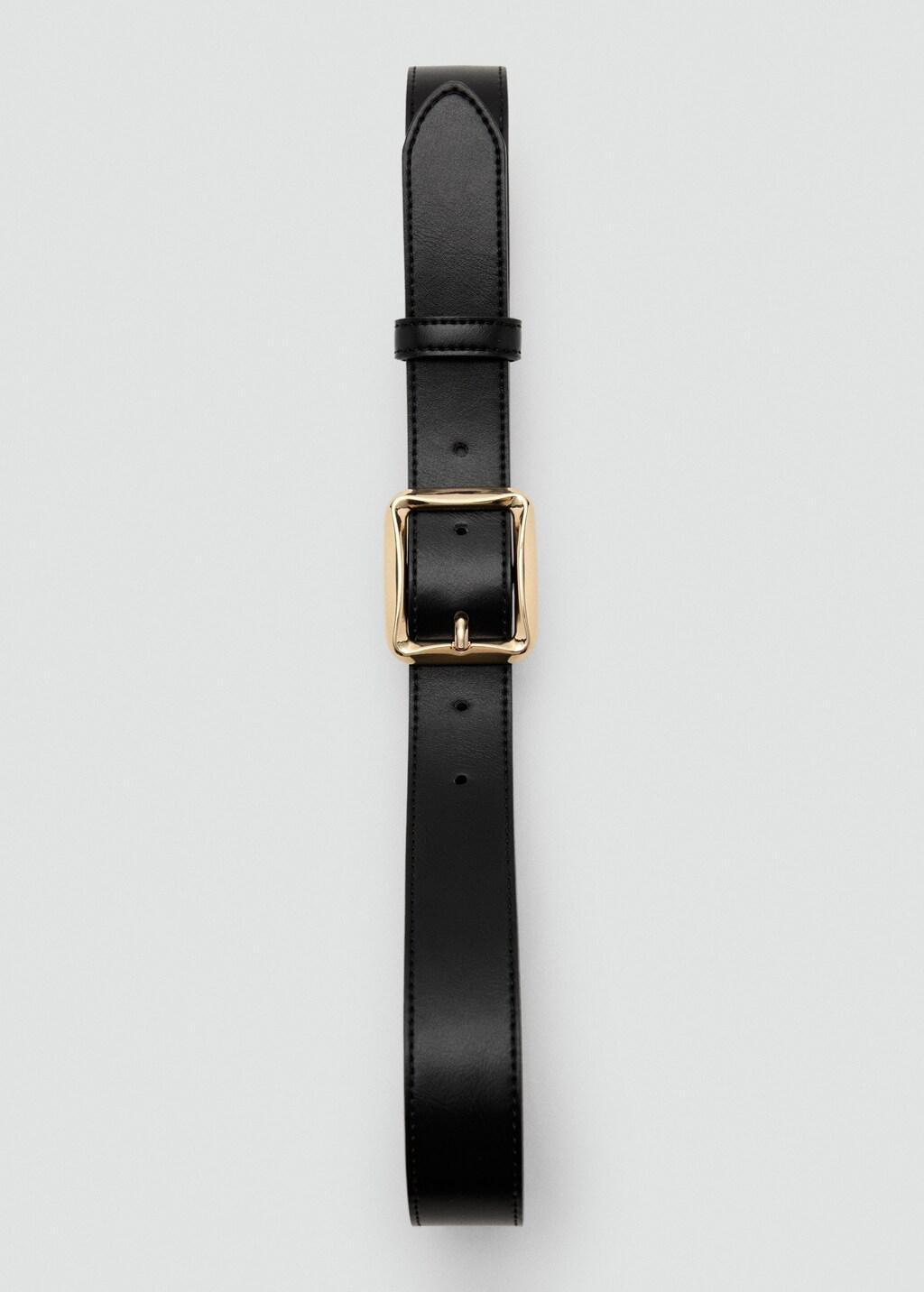 Black Square Buckle Belt, 0201_99, large image number 1