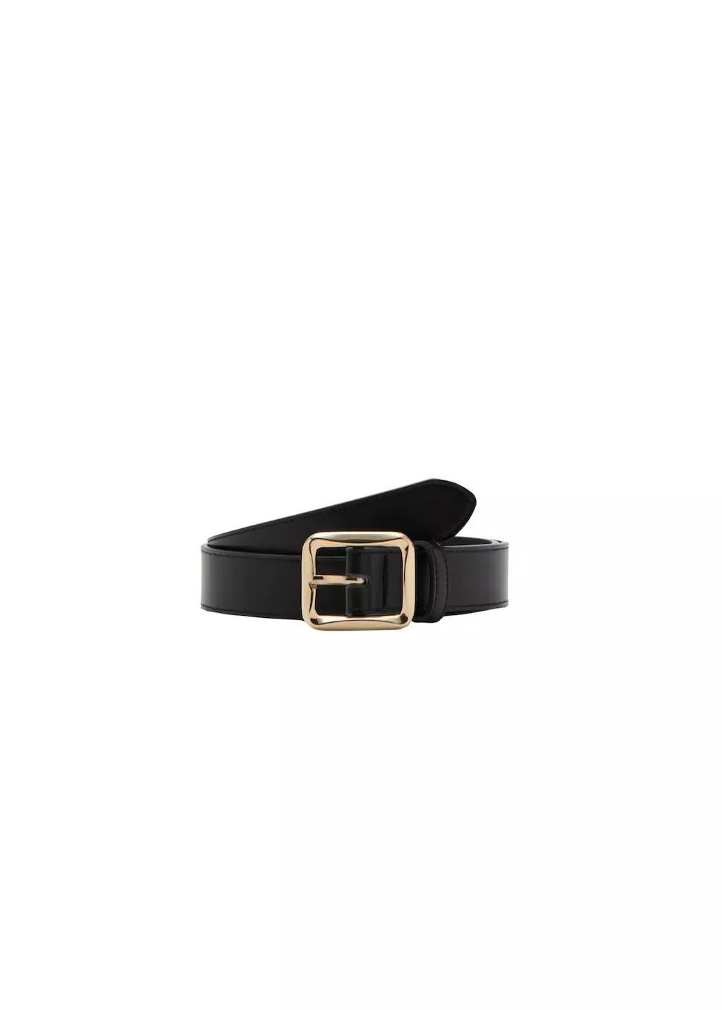 Black Square Buckle Belt, 0201_99, large image number 2